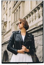 Leather jacket shortened "SANDRA" - photo 50595