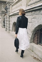 Leather jacket shortened "SANDRA" - photo 50596