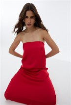 Silk Dress Aegean Goddess Crimson - photo 51375