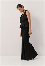 Draped Black Blouse - photo 55140