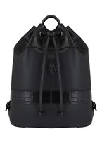 Genuine leather backpack with crocodile inserts - photo 55927
