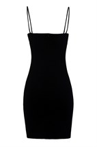 Mini dress with crystals on the chest - photo 6674