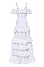 Long Strappy Dress with Ruffles - photo 7777