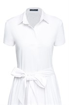 Summer midi dress with stern collar - photo 7842