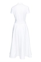 Summer midi dress with stern collar - photo 7843